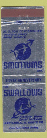Matchbook Cover - Swallows Ashtabula OH WEAR