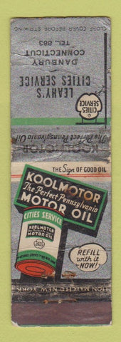 Matchbook Cover - Cities oil gas Leahy's Danbury CT low phone POOR
