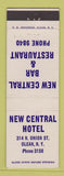 Matchbook Cover - New Central Hotel Olean NY