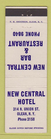 Matchbook Cover - New Central Hotel Olean NY