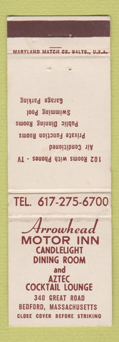 Matchbook Cover - Arrowhead Motor Inn Bedford MA WEAR