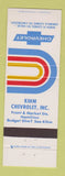 Matchbook Cover - Kihm Chevrolet Hamilton