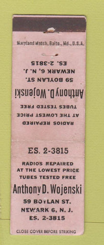 Matchbook Cover - Anthony D Wojenski Newark NJ WEAR