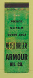 Matchbook Cover - Armour Oil Fort Bragg Willits Eureka CA
