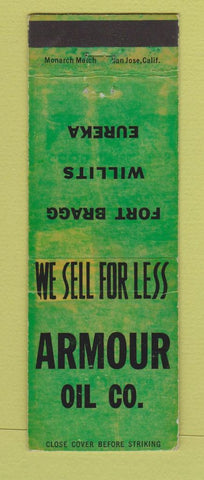 Matchbook Cover - Armour Oil Fort Bragg Willits Eureka CA