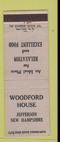 Matchbook Cover - Woodford House Jefferson NH