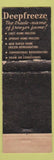 Matchbook Cover - Deepfreeze Freezer
