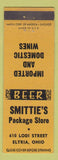 Matchbook Cover - Smittie's Package Store Elyria OH