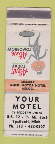 Matchbook Cover - Your Motel Ypsilanti MI