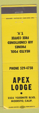 Matchbook Cover - Apex Lodge Modesto CA