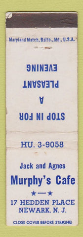 Matchbook Cover - Murphy's Cafe Newark NJ