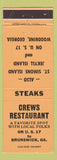 Matchbook Cover - Crews Restaurant Brunswick GA