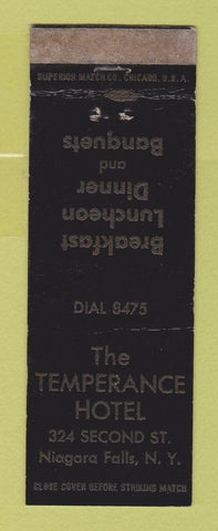 Matchbook Cover - Temperance Hotel Niagara Falls NY
