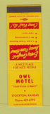 Matchbook Cover - Owl Motel Stockton KS