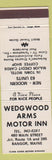 Matchbook Cover - Wedgwood Arms Motor Inn Bangor ME