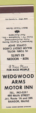 Matchbook Cover - Wedgwood Arms Motor Inn Bangor ME