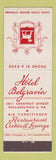 Matchbook Cover - Hotel Belgravia Philadelphia PA