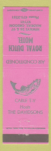 Matchbook Cover - Royal Dutch Motel Madras OR pink