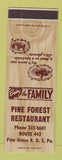 Matchbook Cover - Pine Forest Restaurant Pine Grove PA