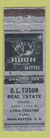 Matchbook Cover - GL Tuson Real Estate Manchester NH WORN