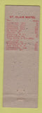 Matchbook Cover - St Clair Motel St Clairsville OH