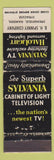 Matchbook Cover - Sylvania TV BH Spinney Springfielld Hamden Syracuse WEAR