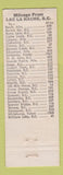 Matchbook Cover - Esso Service oil gas Lac La Hache BC hillbilly