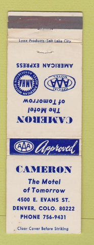 Matchbook Cover - Cameron Motel Denver Colorado