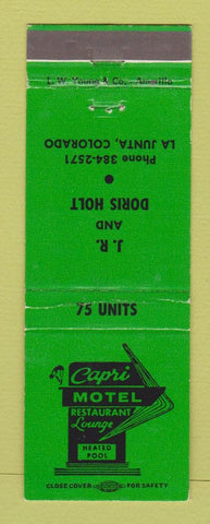 Matchbook Cover - Capri Motel Restaurant LA Junta Colorado