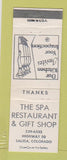 Matchbook Cover - Spa Restaurant Gift Shop Salida Colorado