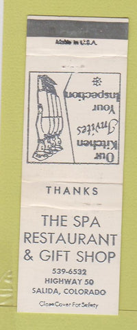 Matchbook Cover - Spa Restaurant Gift Shop Salida Colorado