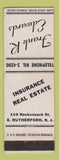 Matchbook Cover - Frank Edwards Real Estate Insurance East Rutherford NJ
