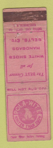 Matchbook Cover - Pola White Cleaner UNITED ENGINEERING WEAR