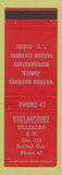 Matchbook Cover - Vaillancourt oil gas low phone Hillsboro NH SAMPLE