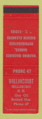 Matchbook Cover - Vaillancourt oil gas low phone Hillsboro NH SAMPLE