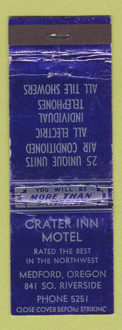 Matchbook Cover - Crater Inn Motel Medford OR WEAR