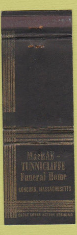Matchbook Cover - MacRae Tunnicliffe Funeral Home Concord MA