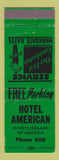 Matchbook Cover - Hotel American Switzerland of America low phone #