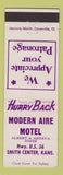 Matchbook Cover - Modern Aire Motel Smith Center KS