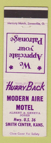 Matchbook Cover - Modern Aire Motel Smith Center KS