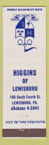 Matchbook Cover - Higgins of Lewisburg PA