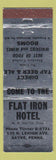 Matchbook Cover - Flat Iron Hotel Sayre PA