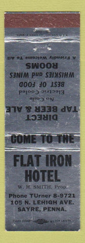 Matchbook Cover - Flat Iron Hotel Sayre PA