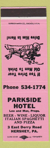 Matchbook Cover - Parkside Hotel Pizza Hershey PA