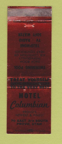 Matchbook Cover - Hotel Columbian Provo UT