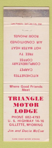 Matchbook Cover - Triangle Motor Lodge Gillette WY