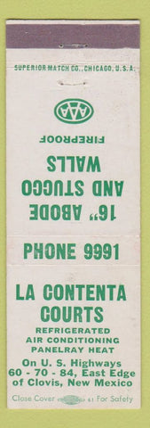 Matchbook Cover - La Contenta Courts Clovis NM