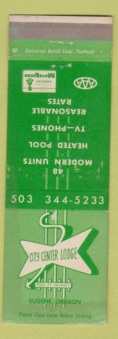 Matchbook Cover - City Center Lodge Eugene OR