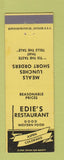 Matchbook Cover - Edie's Restaurant Aspen Colorado