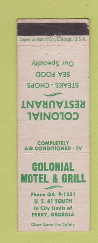 Matchbook Cover - Colonial Motel Perry GA